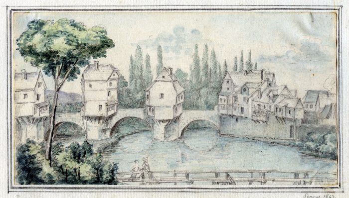 Alte Nahebrücke um 1850 – Stadtbaumeister Peter Engelmann – Museum Schlosspark